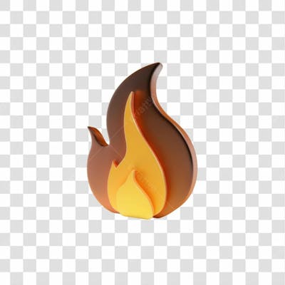 Selo 3D Render Fogo Elemento Ícone Psd Png