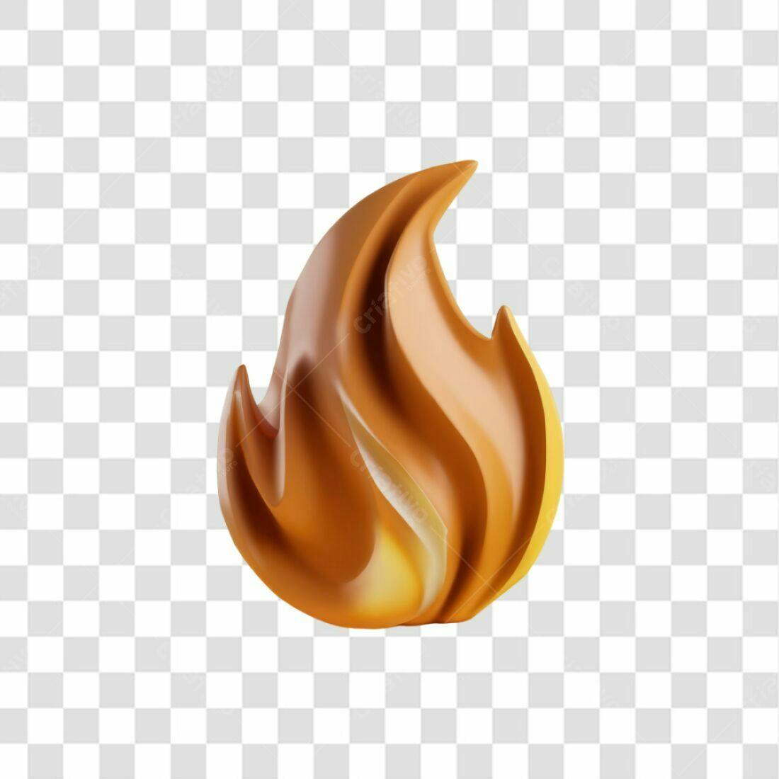 Ícone Chama 3D PNG com fundo transparente