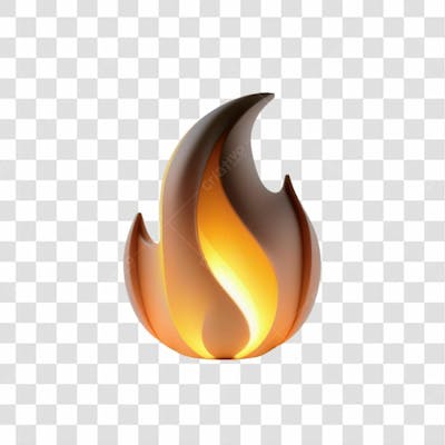 Selo 3D Render Fogo Elemento Ícone Psd Png