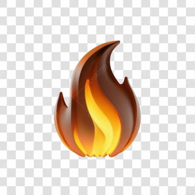 Selo 3D Render Fogo Elemento Ícone Psd Png