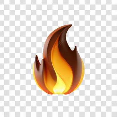 Selo 3D Render Fogo Elemento Ícone Psd Png