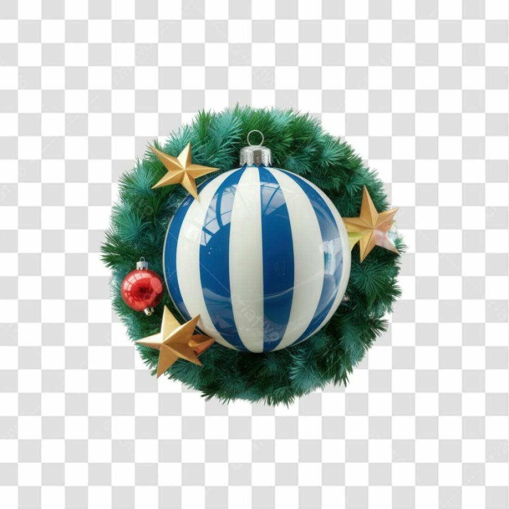 Selo 3D Render Guirlanda Bola Natal Elemento Ícone Psd Png