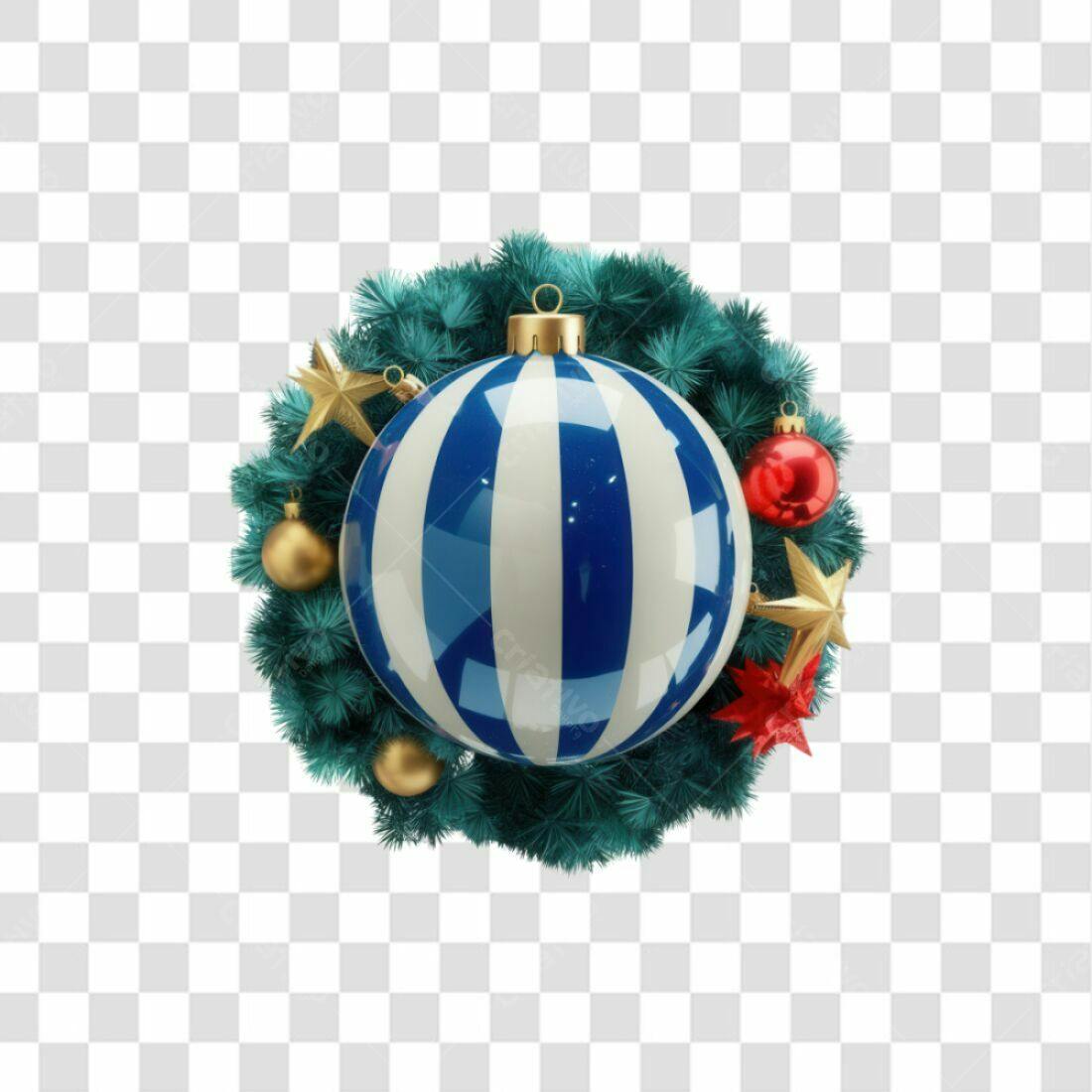 Icone Natalino Bola Azul e Branca PNG com fundo transparente