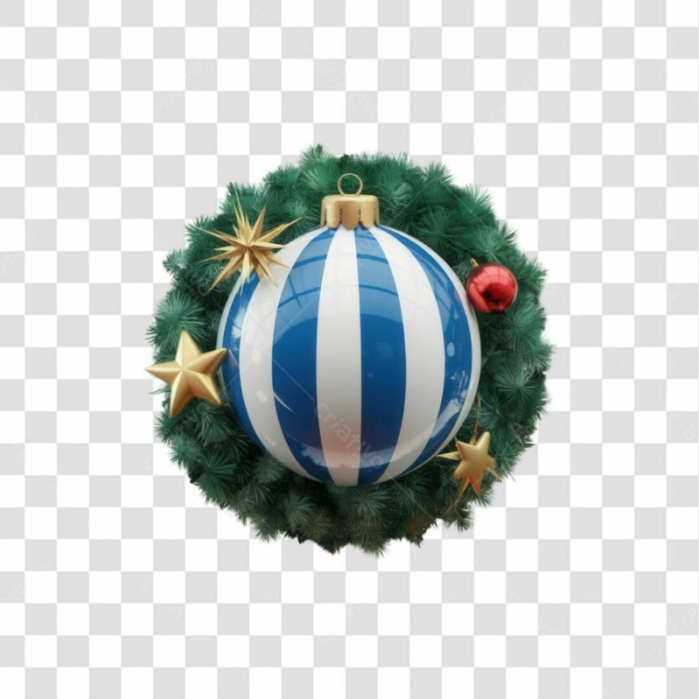 Selo 3D Render Guirlanda Bola Natal Elemento Ícone Psd Png