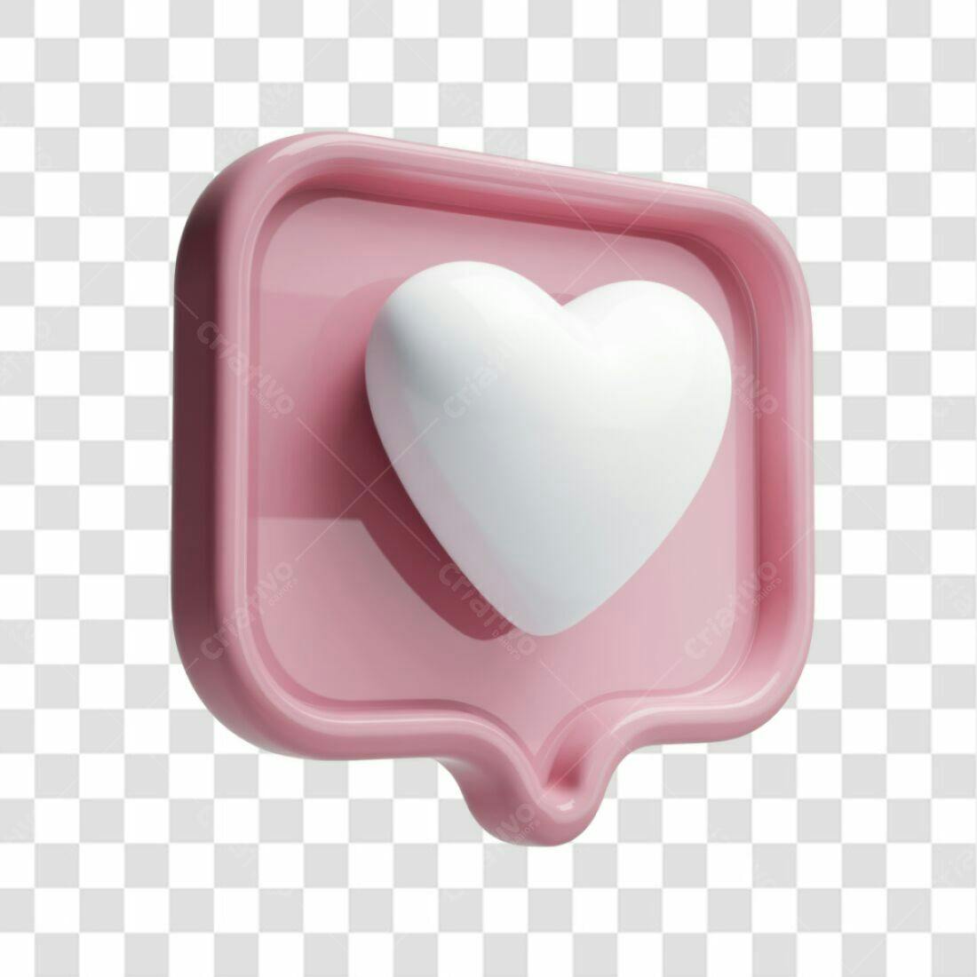 Icone de Curtida Rosa e Branco PNG com fundo transparente