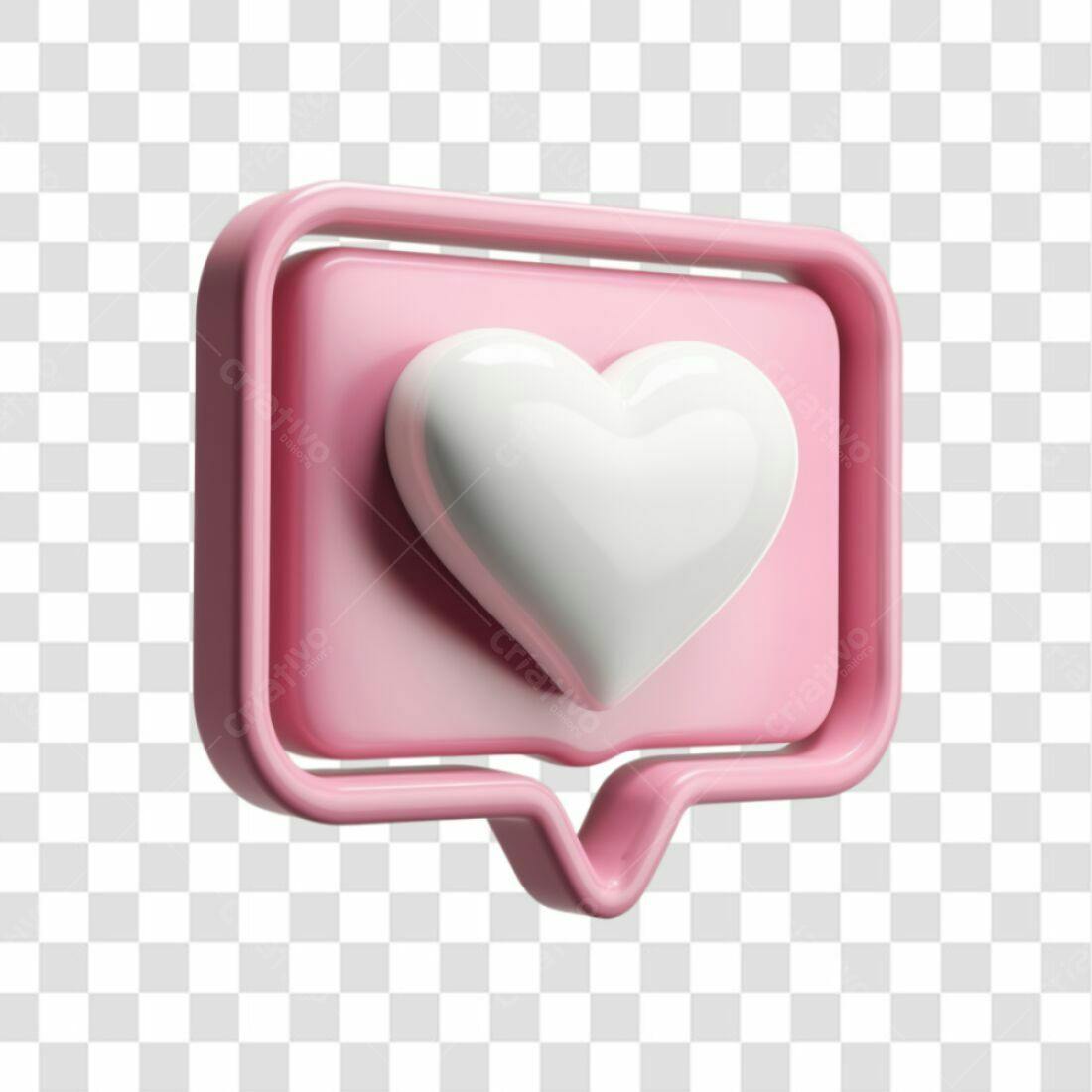 Icone Curtida Rosa e Branco PNG com fundo transparente