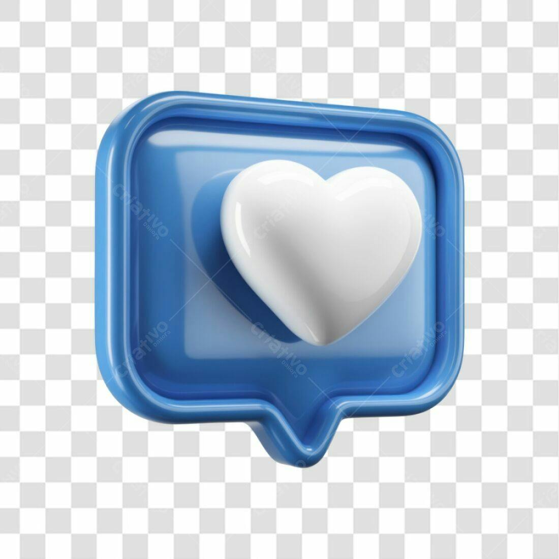 Icone Curtida Azul e Branco PNG com fundo transparente