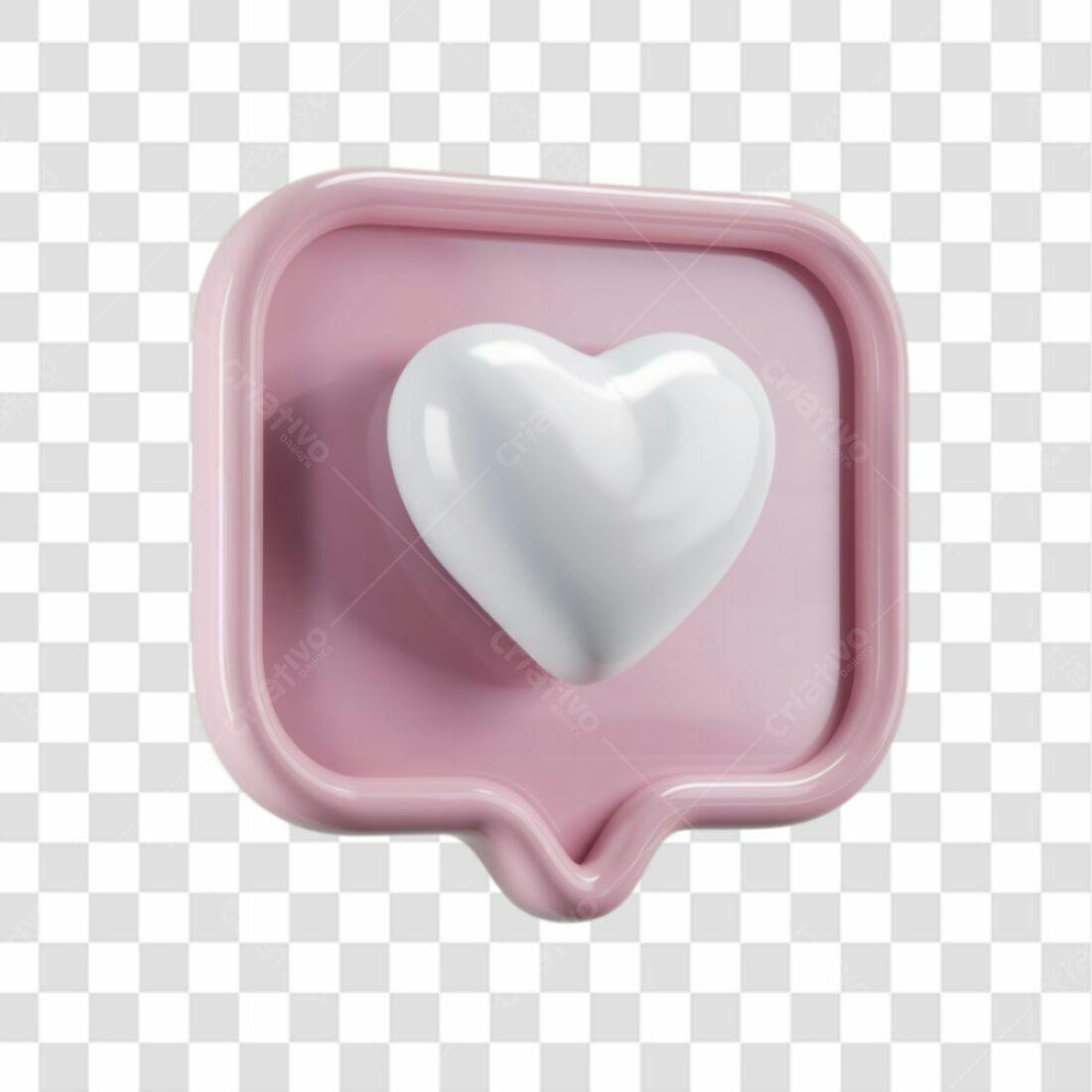 Icone Curtida Rosa e Branco PNG com fundo transparente