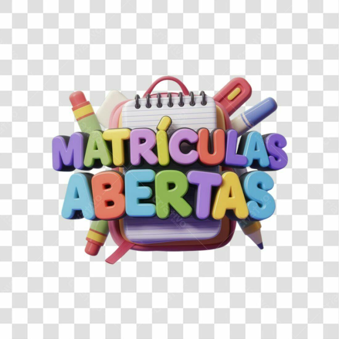 Banner Matrículas Abertas PNG com fundo transparente