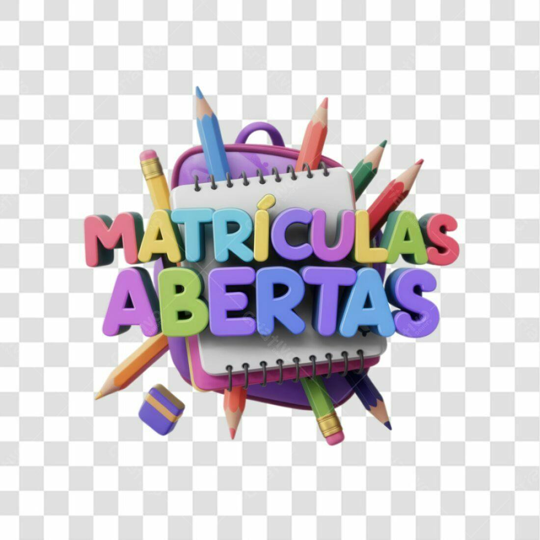Banner Matrículas Abertas PNG com fundo transparente
