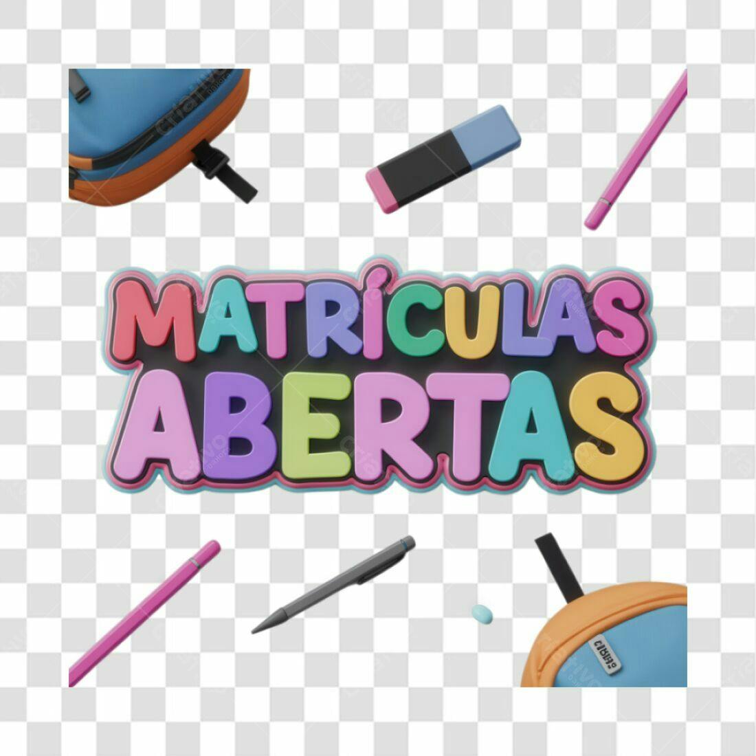 Banner Matrículas Abertas PNG com fundo transparente