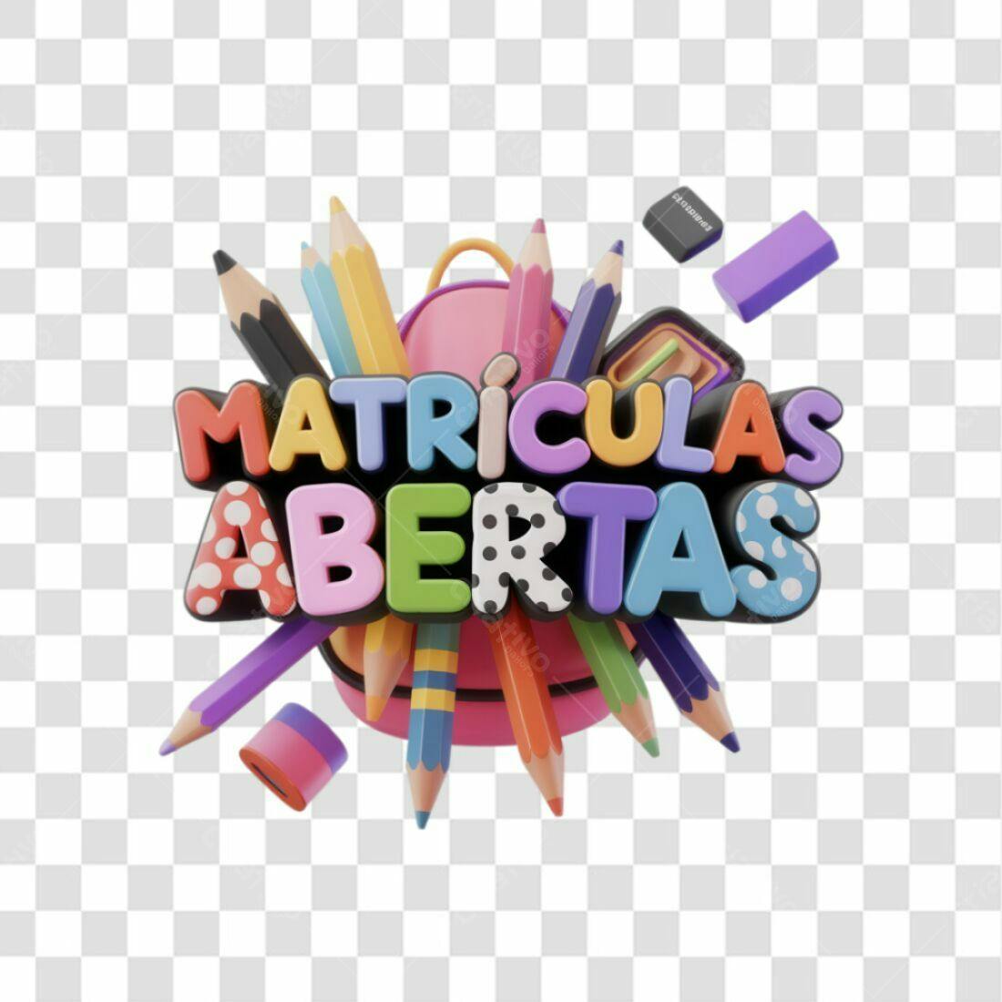 Banner Matrículas Abertas PNG com fundo transparente