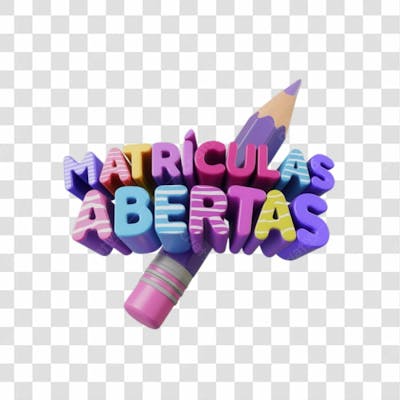 Selo 3D Render Matrículas Abertas Elemento Ícone Psd Png