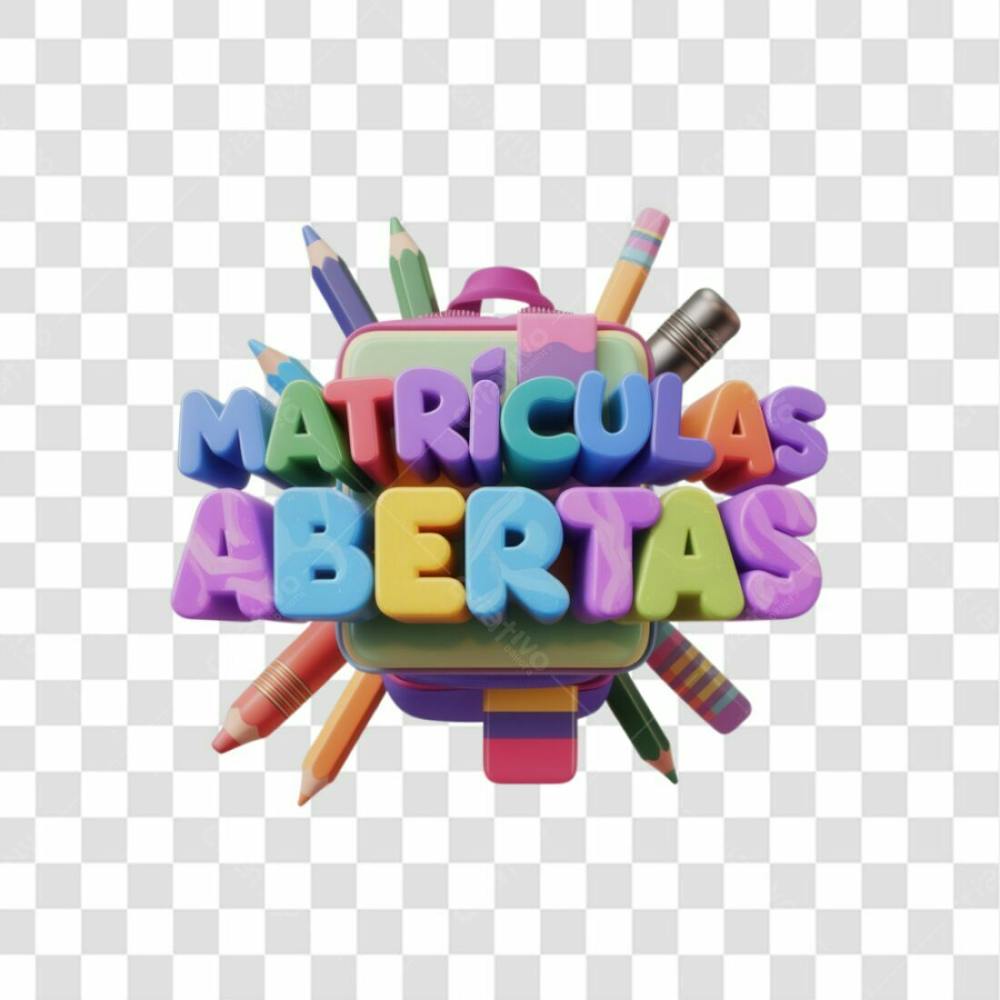 Selo 3D Render Matrículas Abertas Elemento Ícone Psd Png