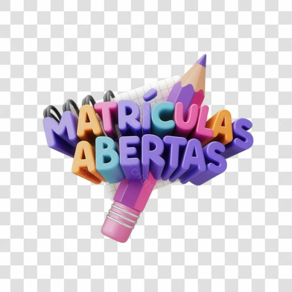 Selo 3D Render Matrículas Abertas Elemento Ícone Psd Png