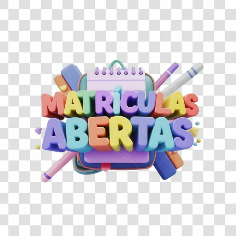 Selo 3D Render Matrículas Abertas Elemento Ícone Psd Png
