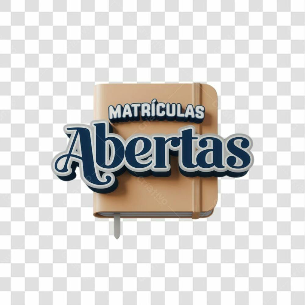 Selo 3D Render Matrículas Abertas Elemento Ícone Psd Png