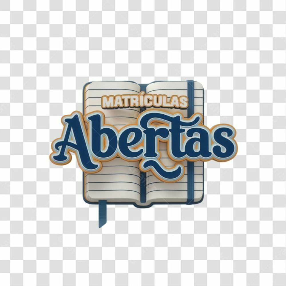 Selo 3D Render Matrículas Abertas Elemento Ícone Psd Png