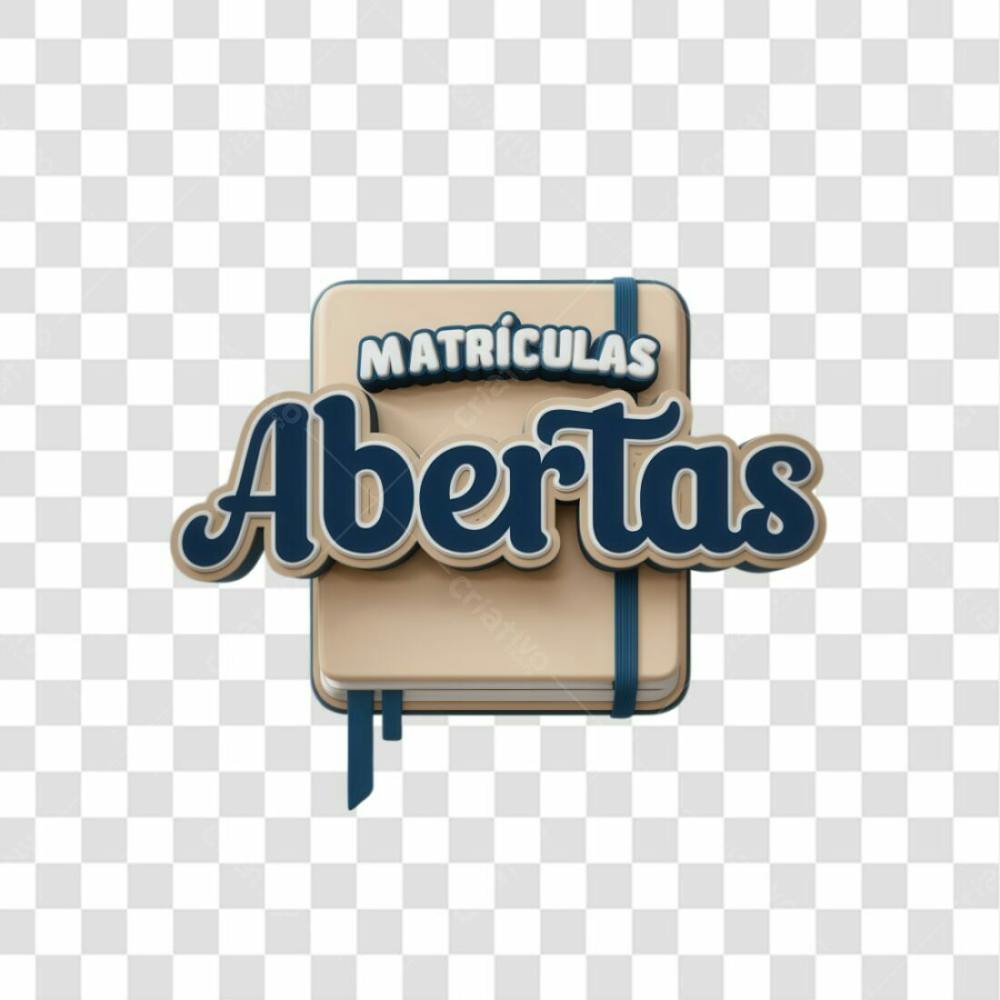 Selo 3D Render Matrículas Abertas Elemento Ícone Psd Png