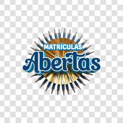Selo 3D Render Matrículas Abertas Elemento Ícone Psd Png
