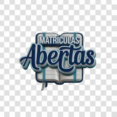 Selo 3D Render Matrículas Abertas Elemento Ícone Psd Png