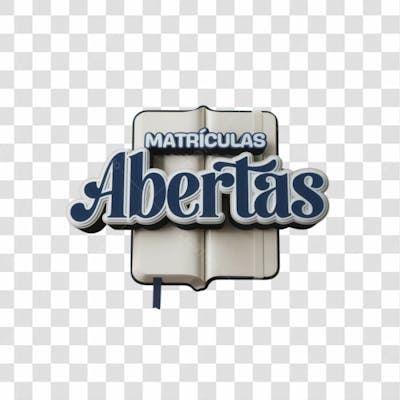 Selo 3D Render Matrículas Abertas Elemento Ícone Psd Png