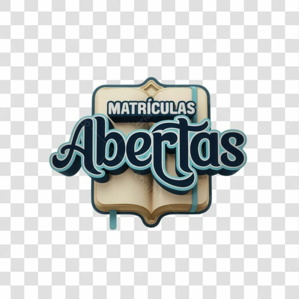 Selo 3D Render Matrículas Abertas Elemento Ícone Psd Png