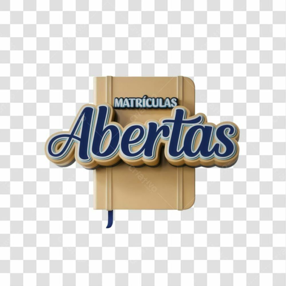 Selo 3D Render Matrículas Abertas Elemento Ícone Psd Png
