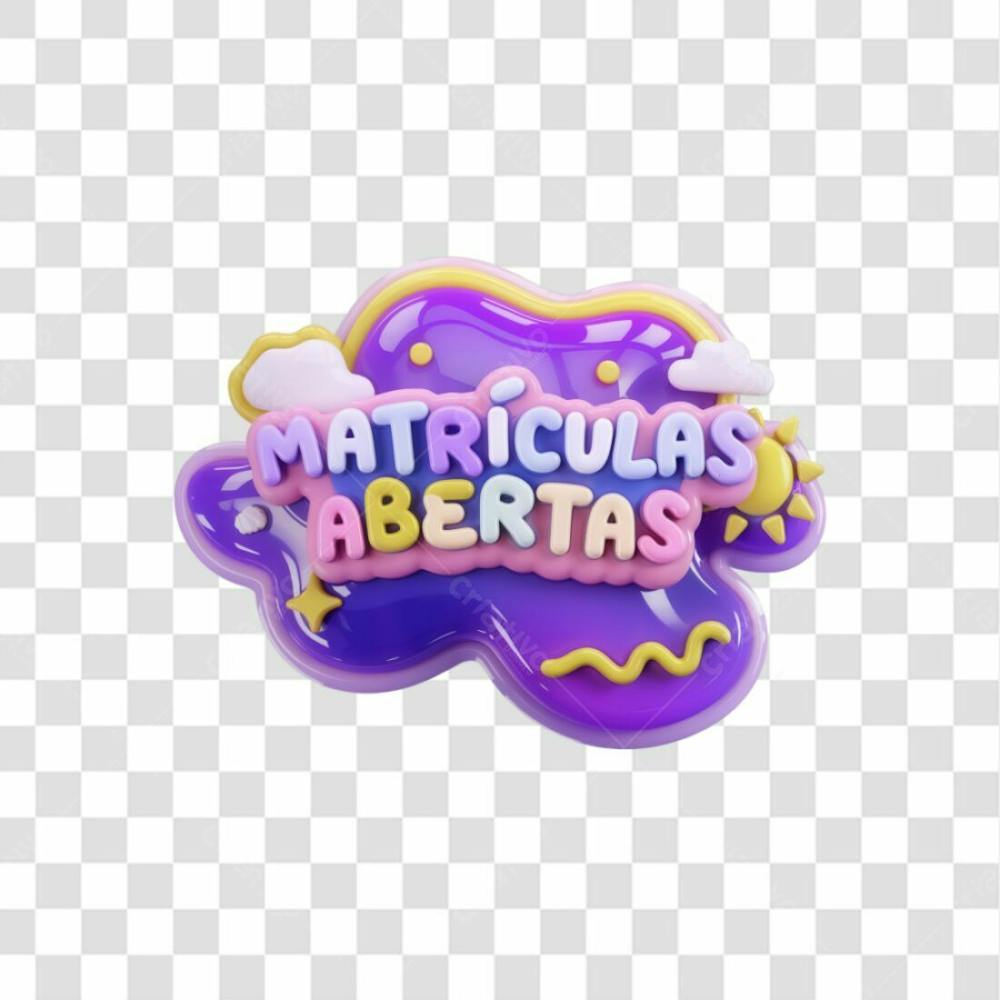 Selo 3D Render Matrículas Abertas Elemento Ícone Psd Png