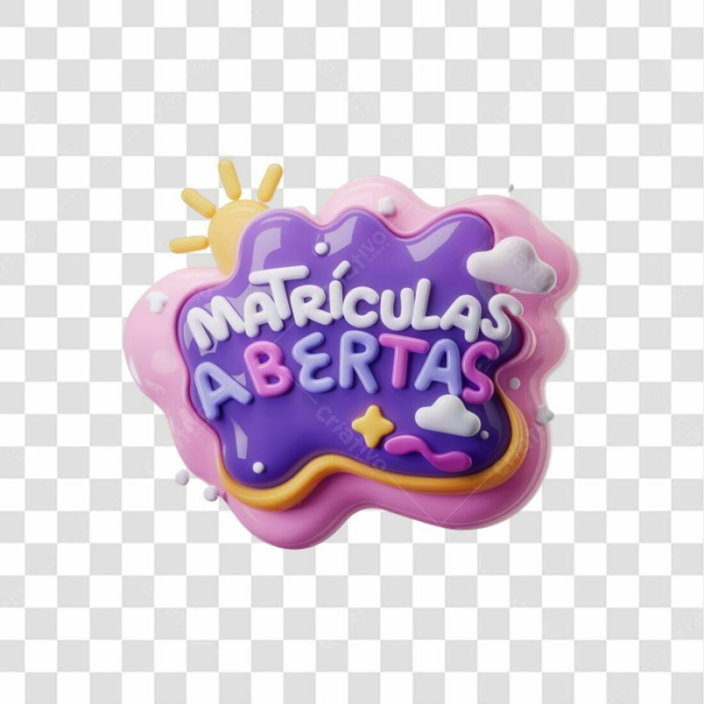 Selo 3D Render Matrículas Abertas Elemento Ícone Psd Png