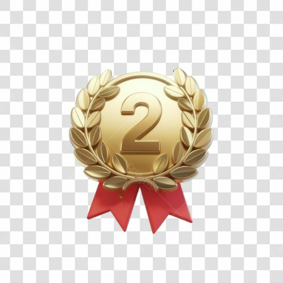 Icone de Medalha de 2o Lugar PNG com fundo transparente