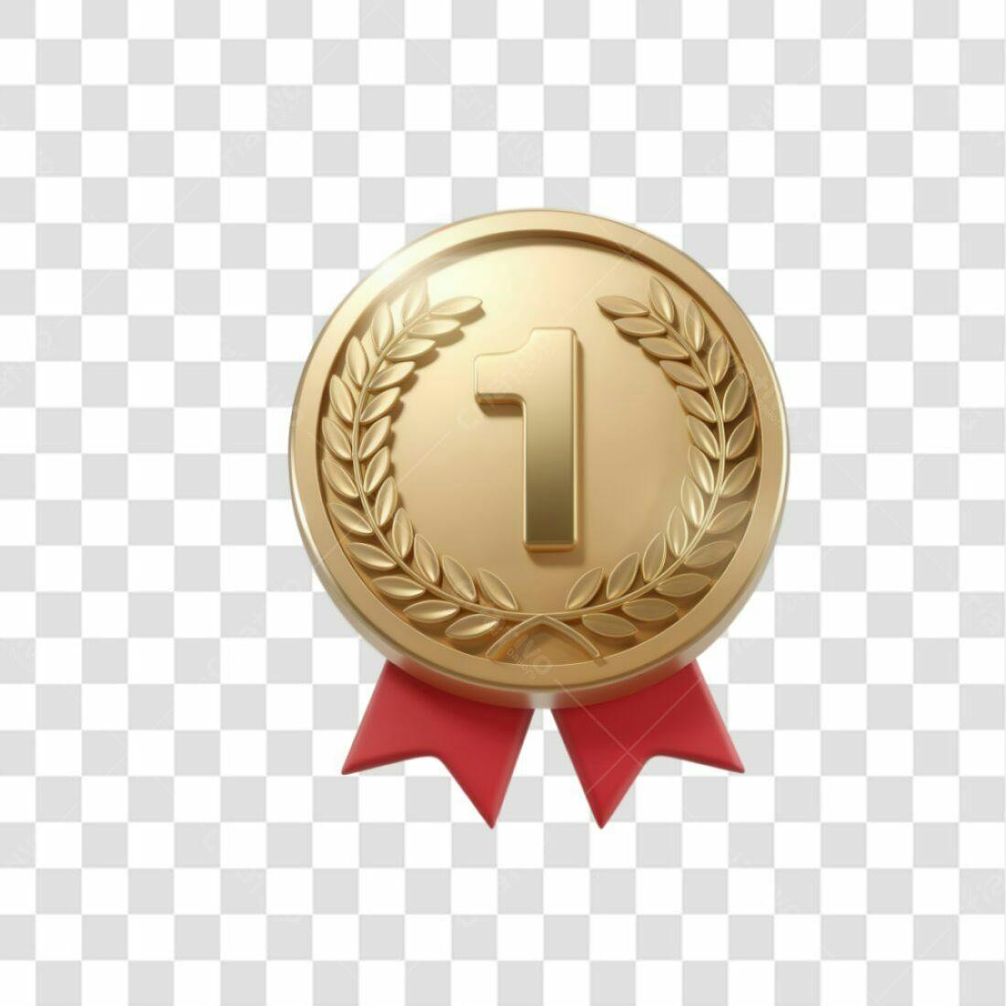 Icone Ouro Medalha Primeiro Lugar PNG com fundo transparente