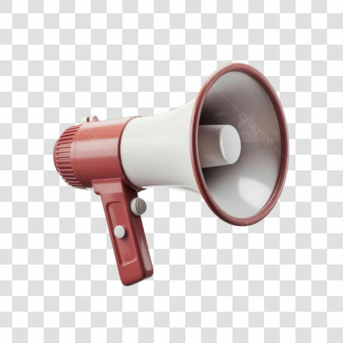 Icone Megafone Vermelho e Branco PNG com fundo transparente