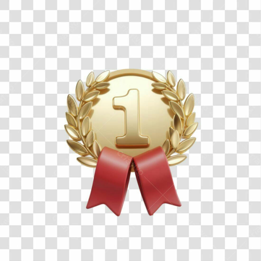 Icone Medalha Ouro 1o Lugar PNG com fundo transparente