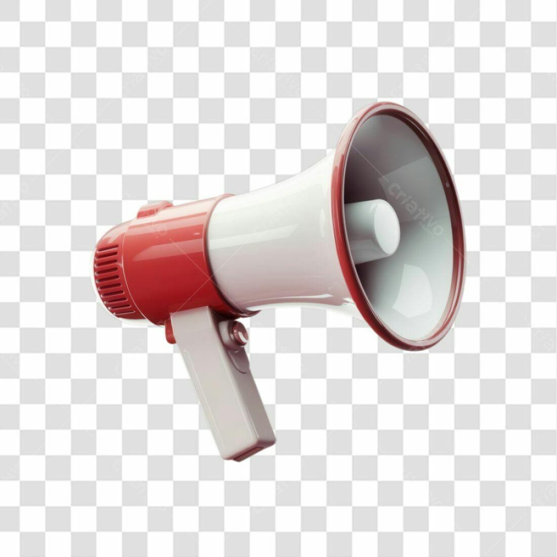 Icone Megafone Vermelho e Branco PNG com fundo transparente