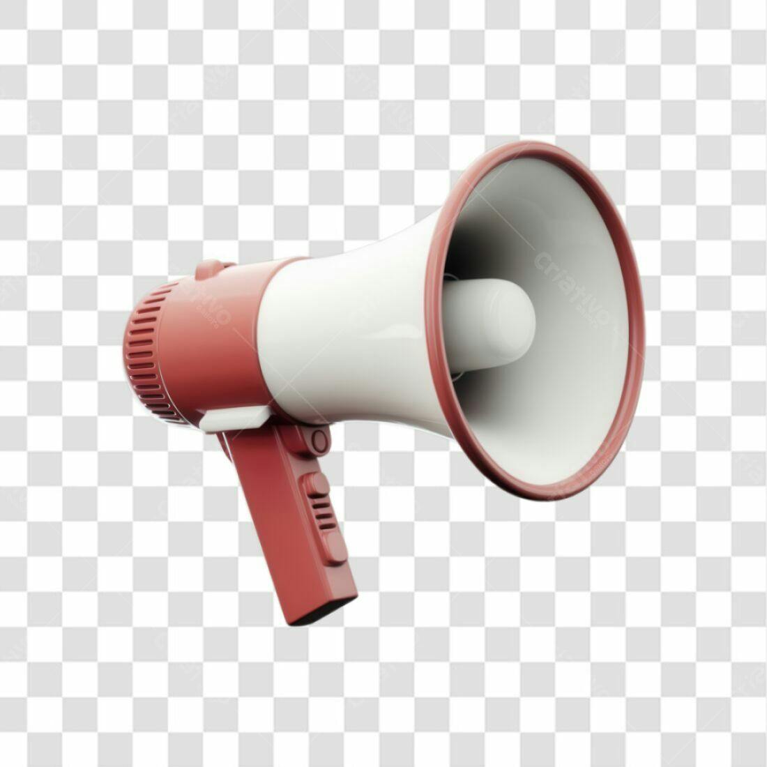 Ícone Megafone Vermelho e Branco PNG com fundo transparente