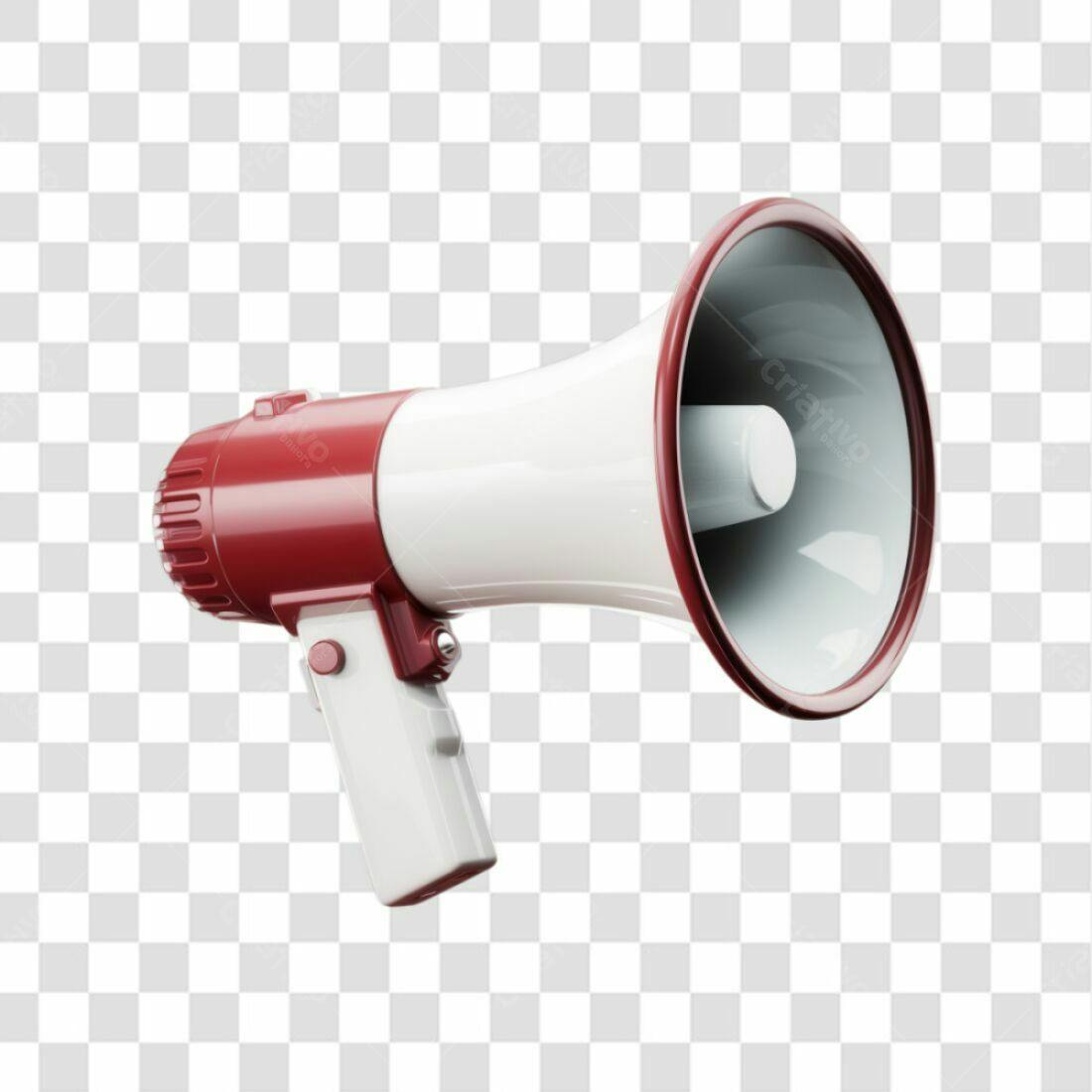 Icone Megafone Vermelho e Branco PNG com fundo transparente