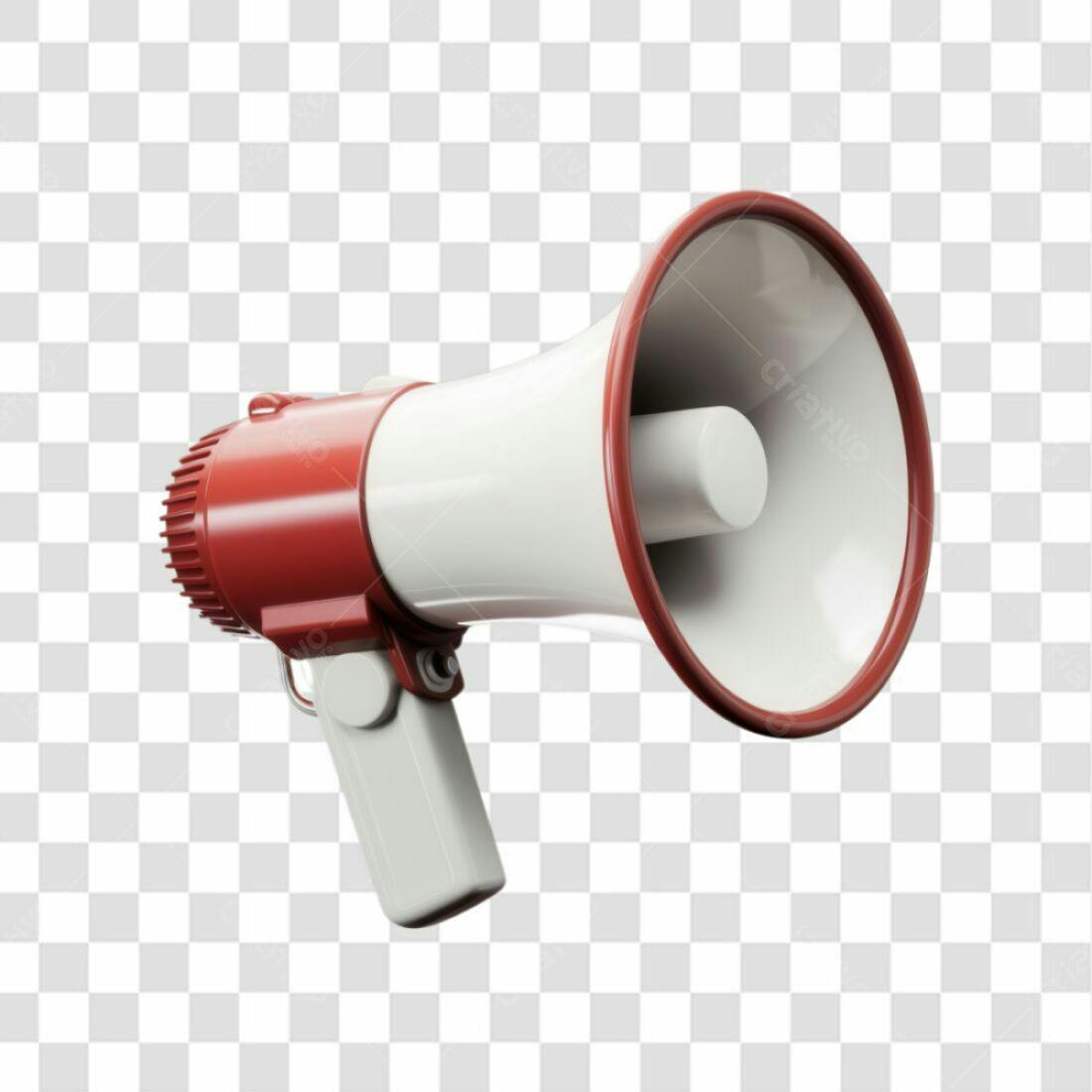 Icone Megafone Vermelho e Branco PNG com fundo transparente