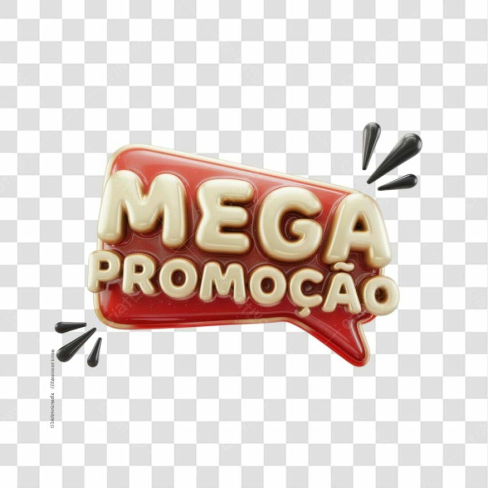 Selo 3D Render Mega Promoção Elemento Ícone Psd Png