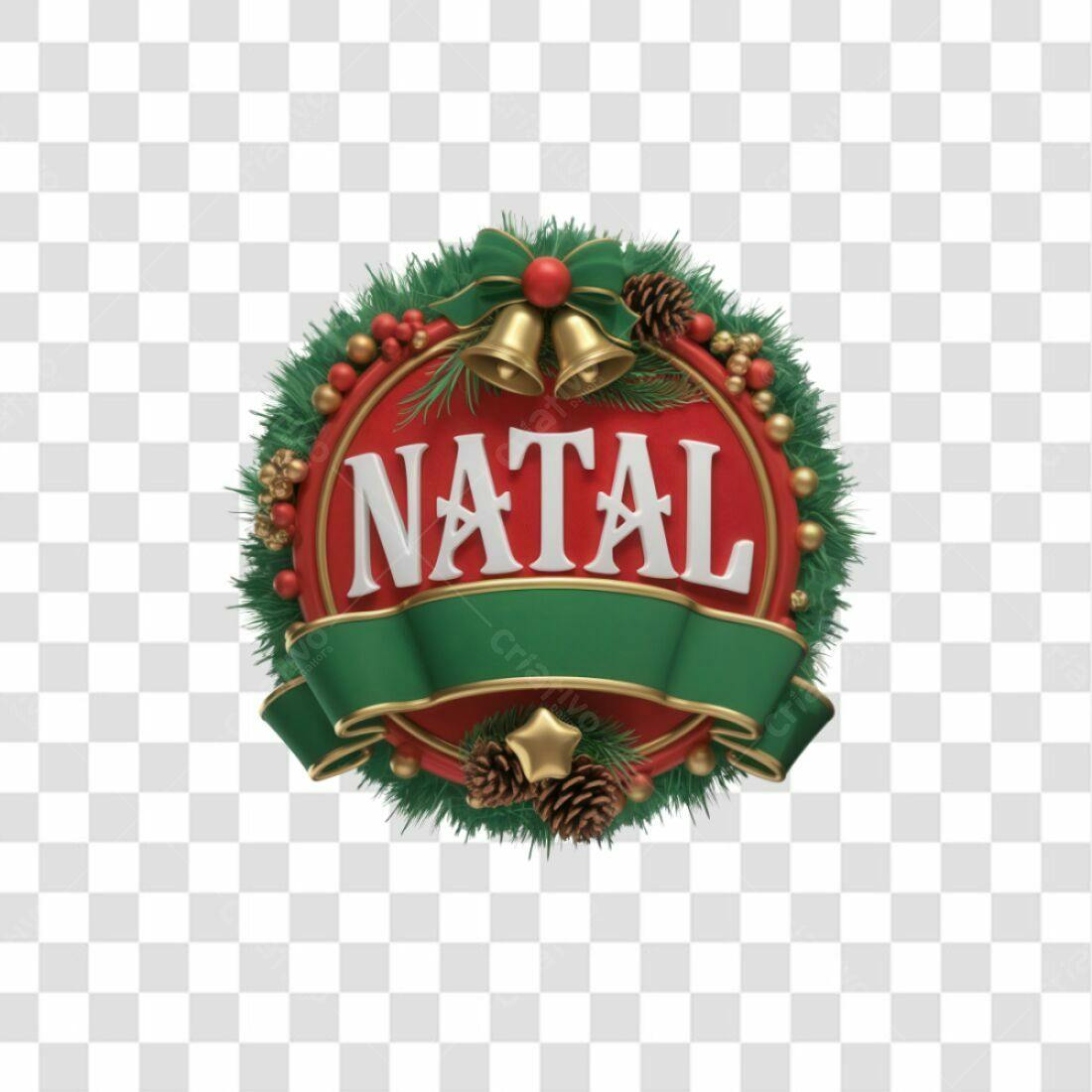Selo Natalino PNG com fundo transparente