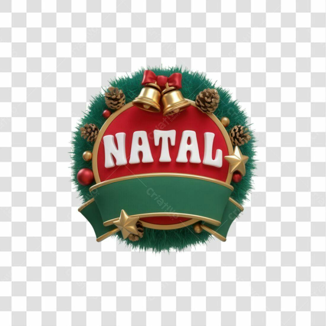 Selo Natalino PNG com fundo transparente