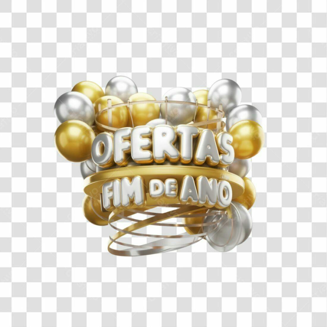 Banner Fim de Ano Ofertas PNG com fundo transparente