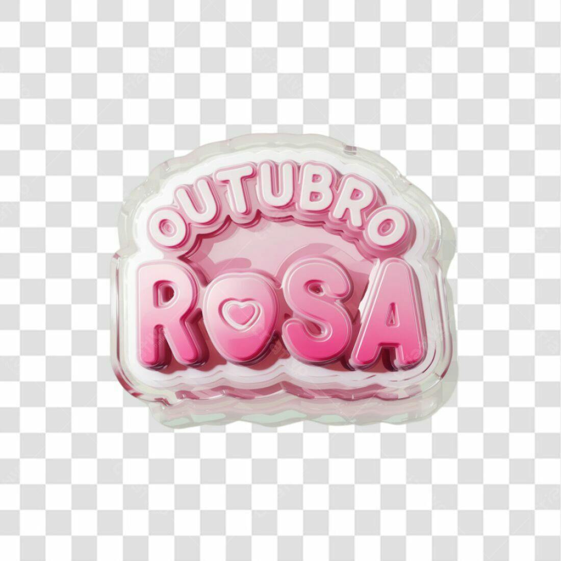 Selo Outubro Rosa PNG com fundo transparente