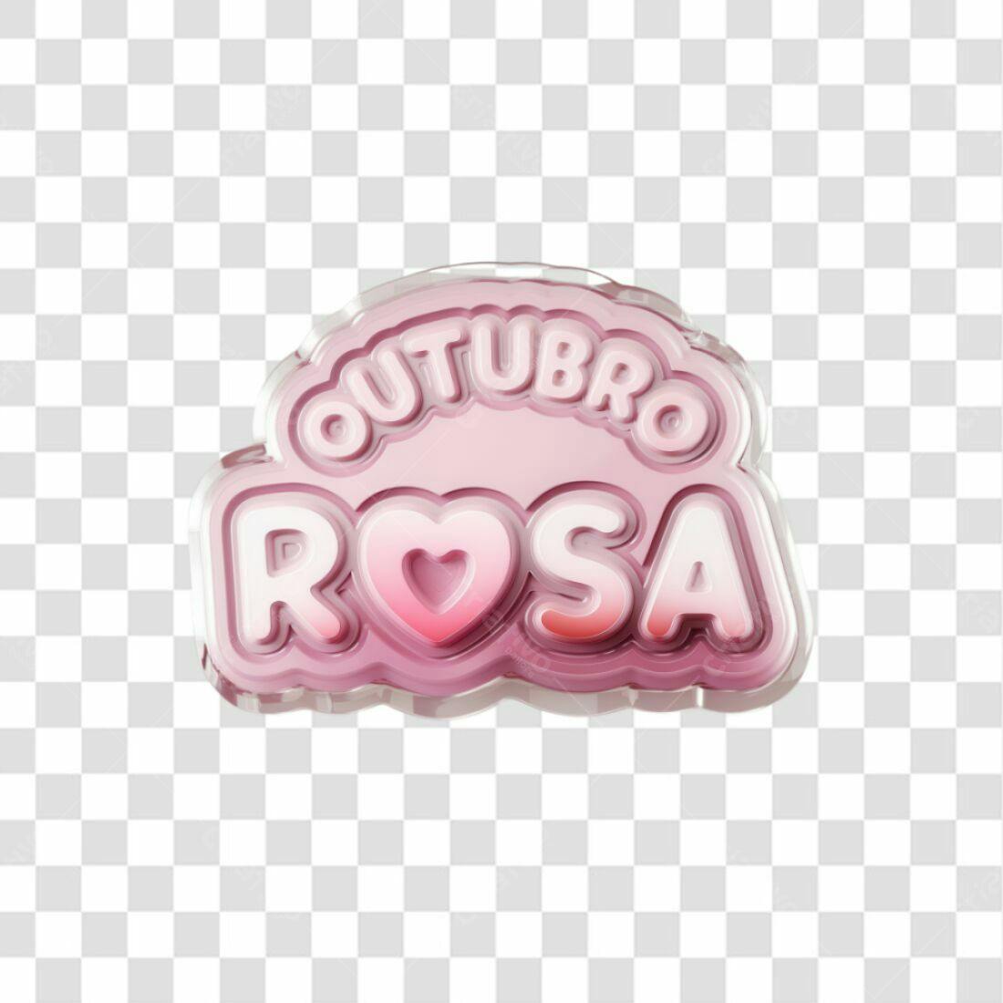 Selo Outubro Rosa PNG com fundo transparente