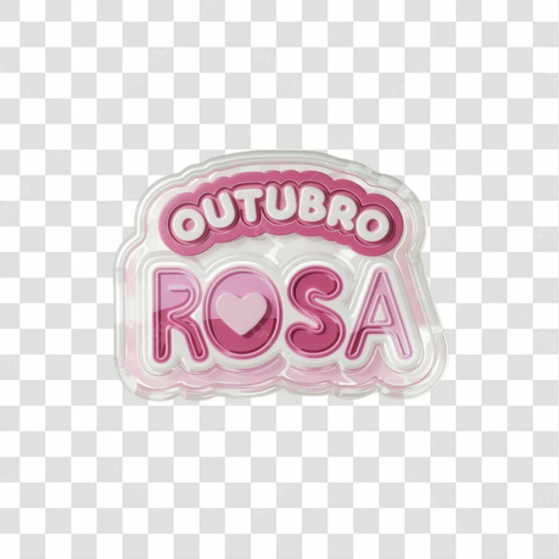 Selo Outubro Rosa PNG com fundo transparente