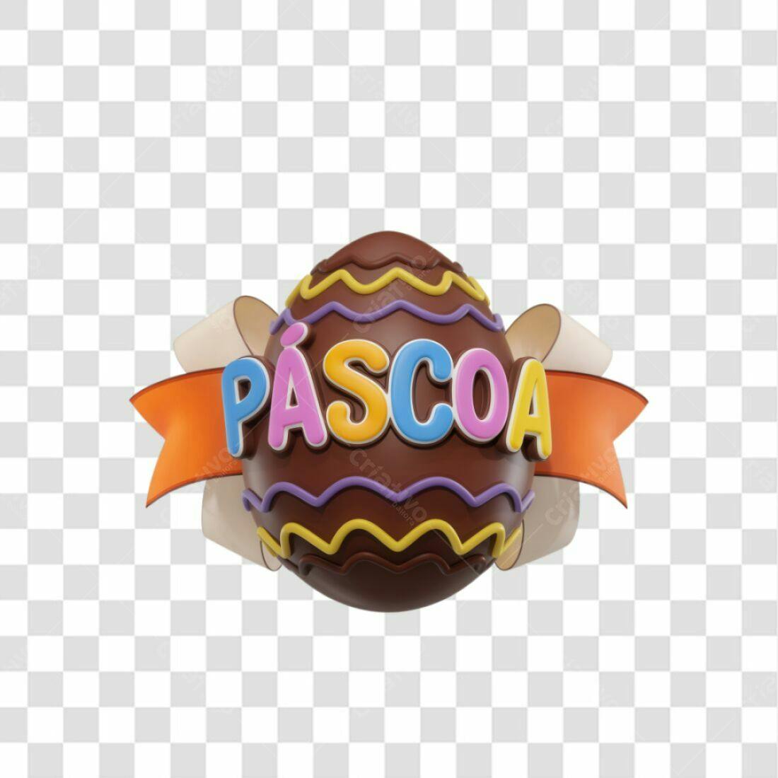 Icone Páscoa Ovo Chocolate PNG com fundo transparente