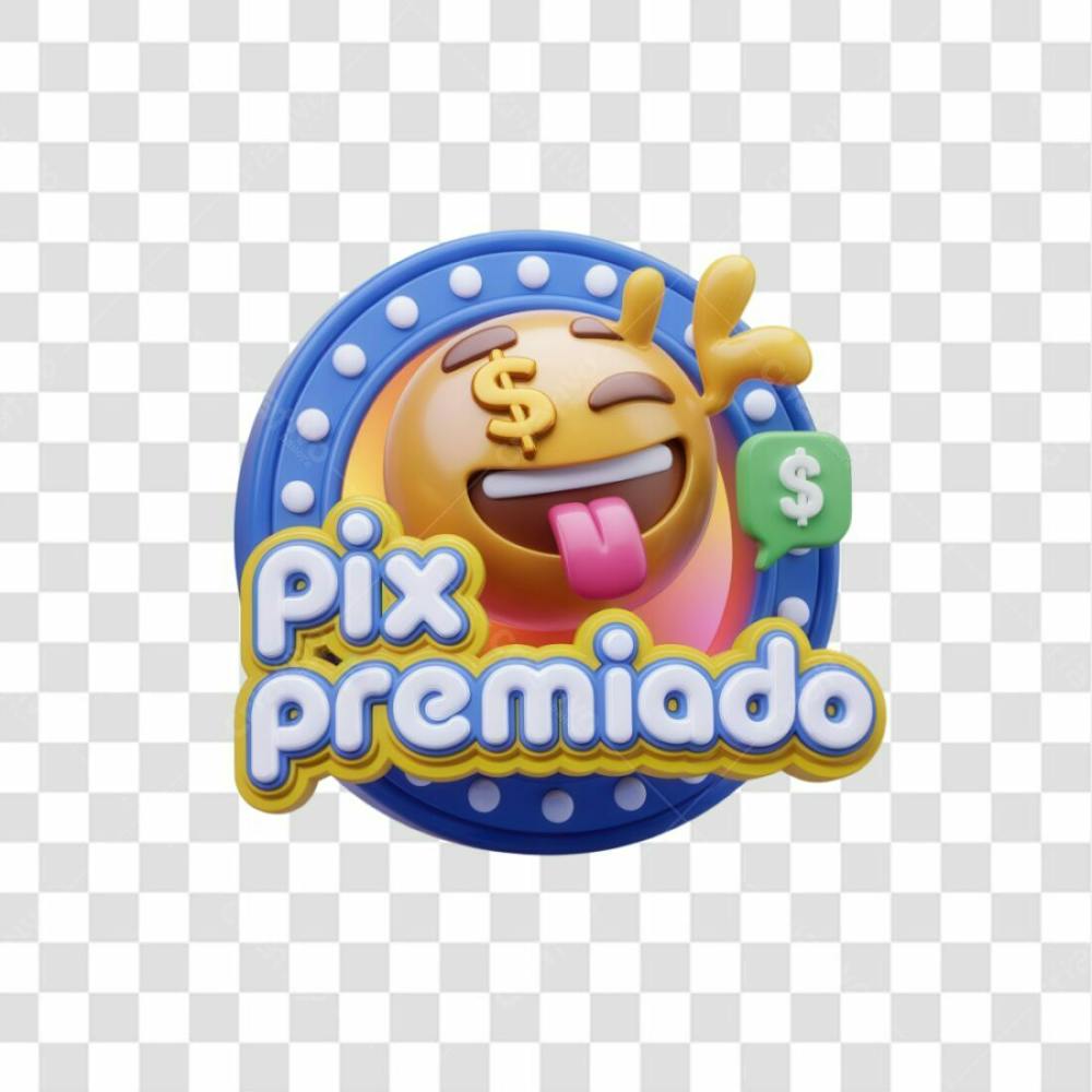 Selo 3D Render Pix Premiado Elemento Ícone Psd Png