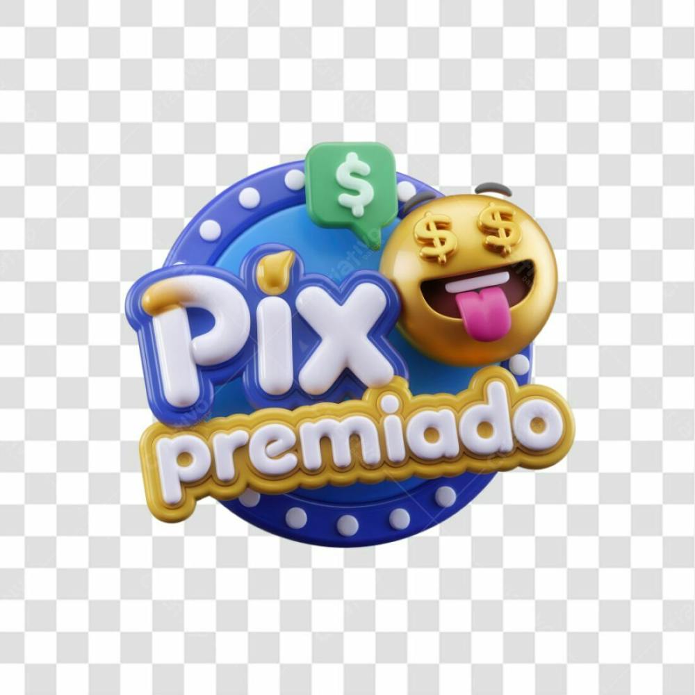 Selo 3D Render Pix Premiado Elemento Ícone Psd Png