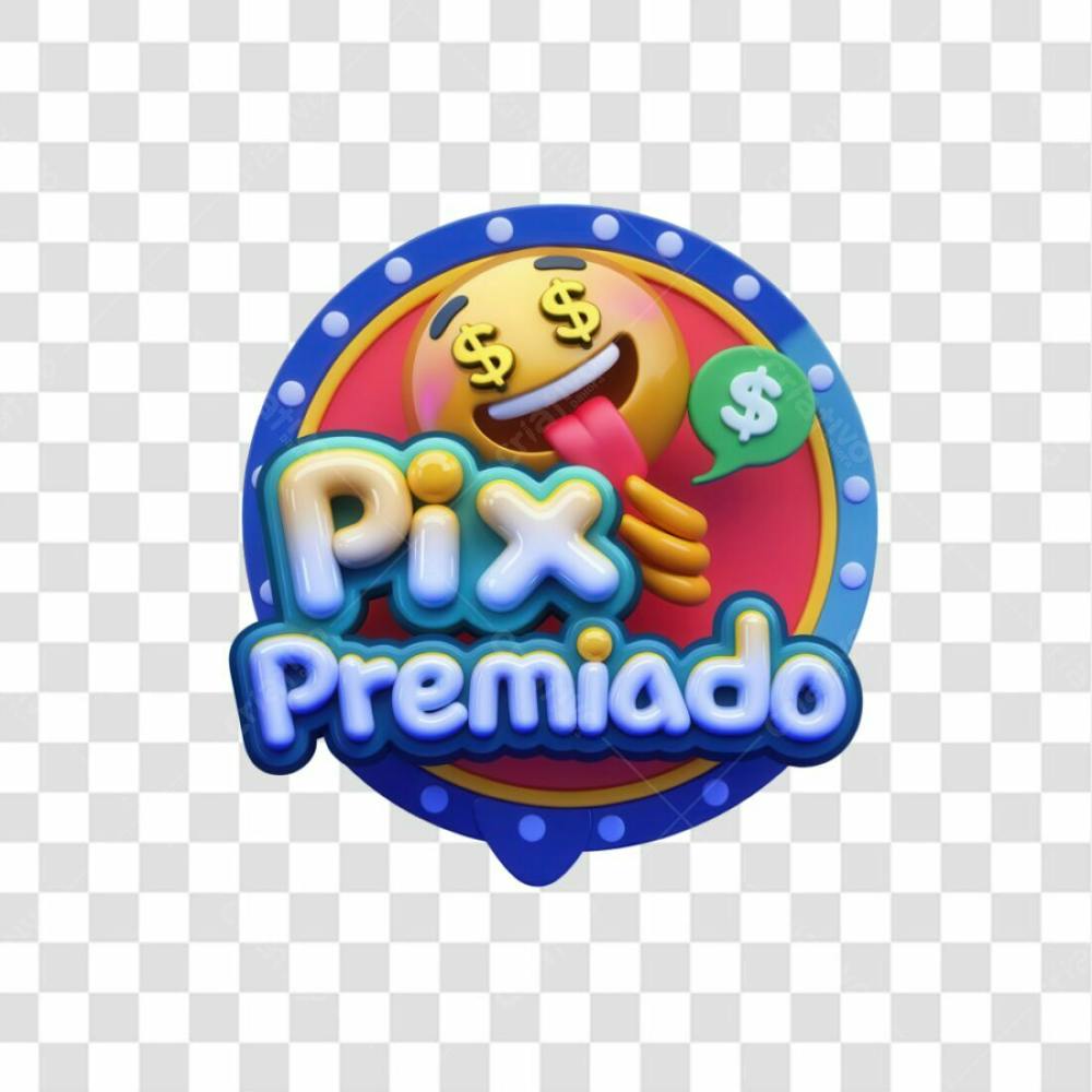 Selo 3D Render Pix Premiado Elemento Ícone Psd Png