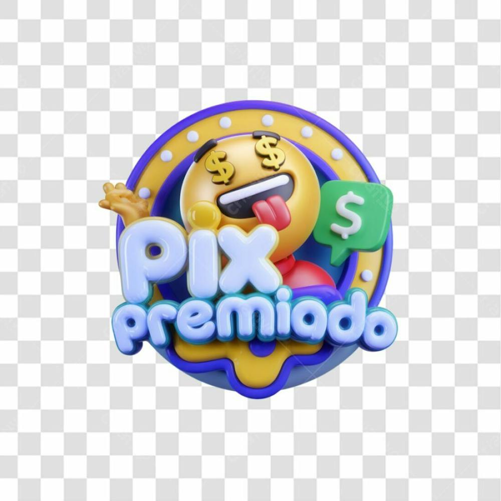 Selo 3D Render Pix Premiado Elemento Ícone Psd Png